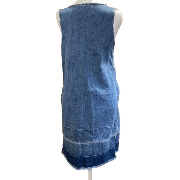 Anthropologie Holding Horses Blue Denim Dress Floral Embroidery Festival Boho XS - Picture 3 of 9